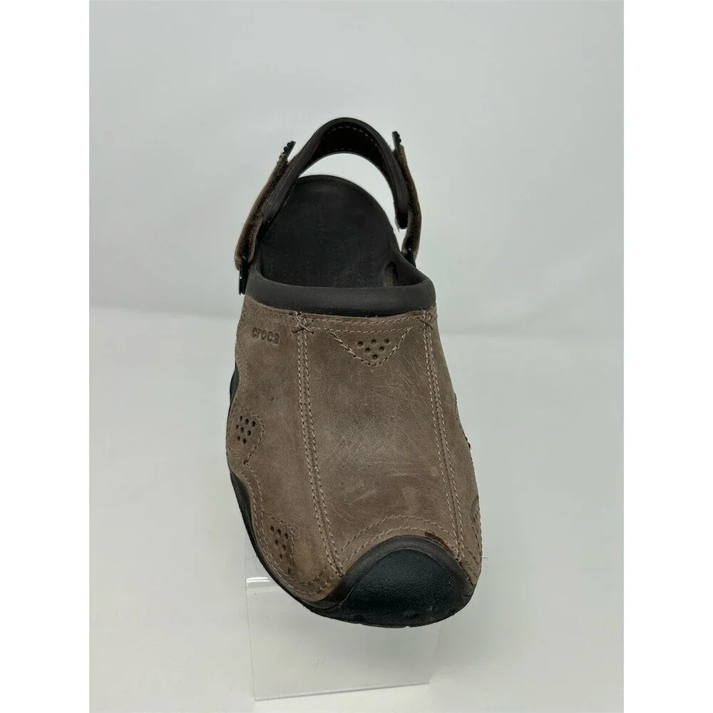 Crocs Swiftwater Clog Men's Brown Slip-On Sandals Adjustable Heel Strap Size 9